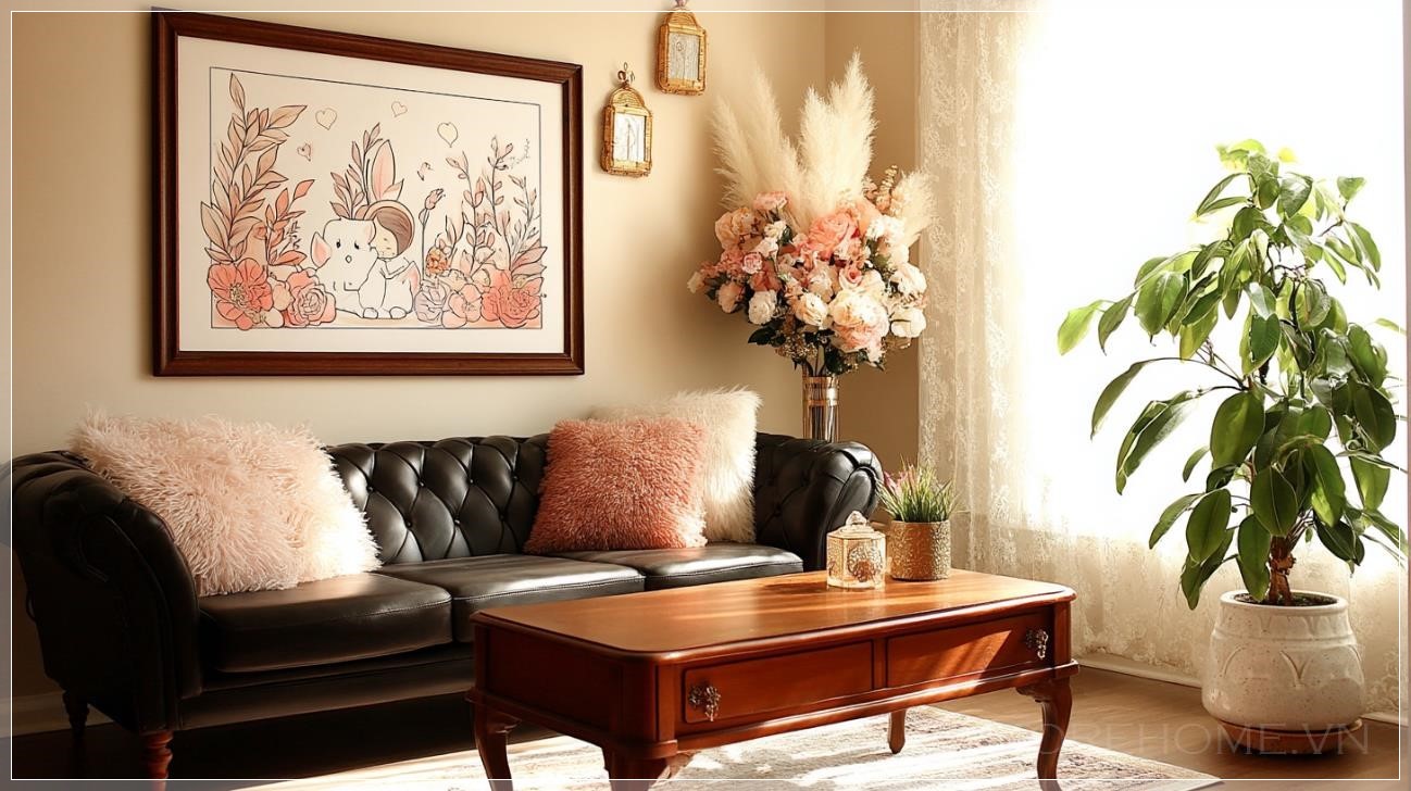 Phòng khách mid-century hiện đại với dấu ấn nghệ thuật duy nhất...